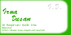 irma dusan business card